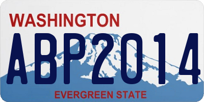 WA license plate ABP2014
