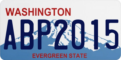 WA license plate ABP2015