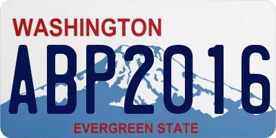 WA license plate ABP2016