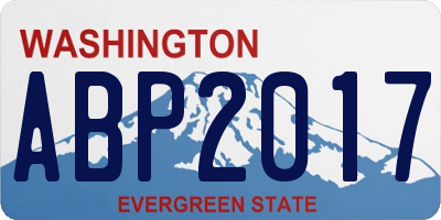 WA license plate ABP2017