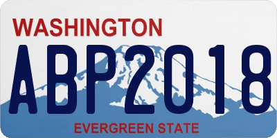 WA license plate ABP2018