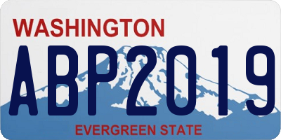 WA license plate ABP2019