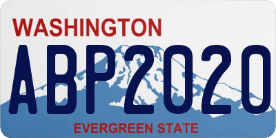 WA license plate ABP2020
