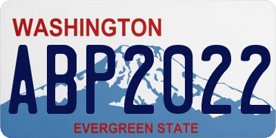 WA license plate ABP2022