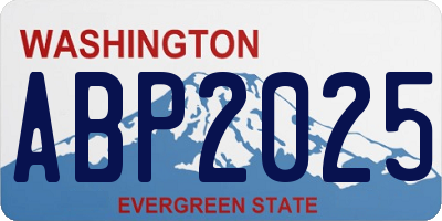 WA license plate ABP2025
