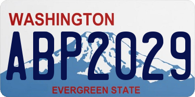 WA license plate ABP2029
