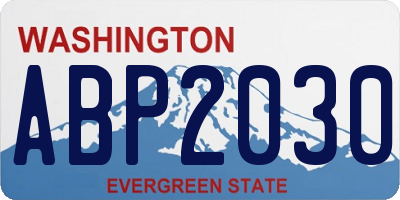 WA license plate ABP2030