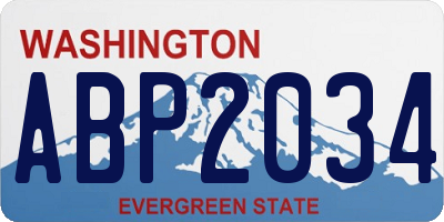 WA license plate ABP2034