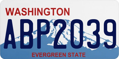WA license plate ABP2039