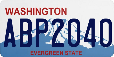 WA license plate ABP2040