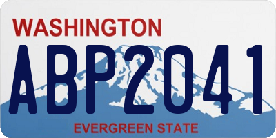 WA license plate ABP2041