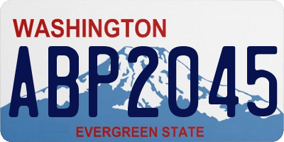 WA license plate ABP2045