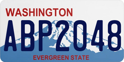 WA license plate ABP2048