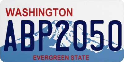 WA license plate ABP2050