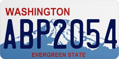 WA license plate ABP2054