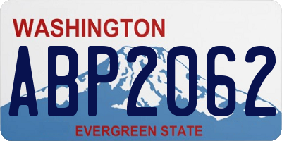 WA license plate ABP2062