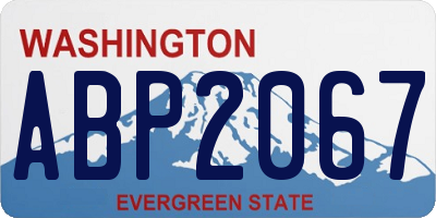 WA license plate ABP2067