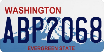 WA license plate ABP2068