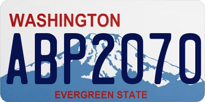 WA license plate ABP2070