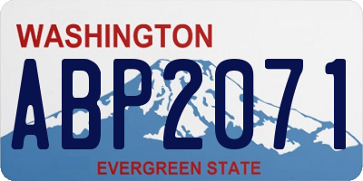 WA license plate ABP2071
