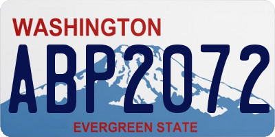 WA license plate ABP2072