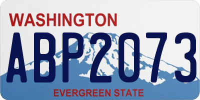 WA license plate ABP2073