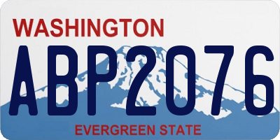 WA license plate ABP2076