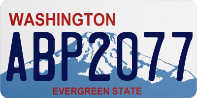 WA license plate ABP2077