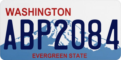 WA license plate ABP2084