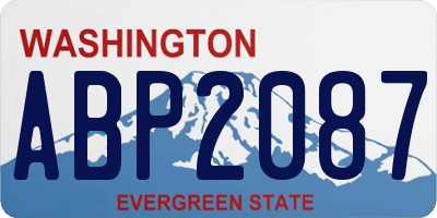 WA license plate ABP2087