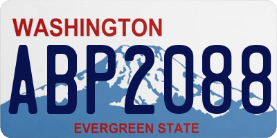 WA license plate ABP2088