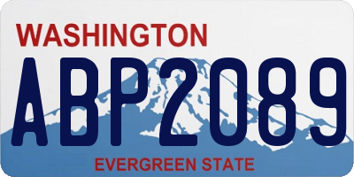 WA license plate ABP2089