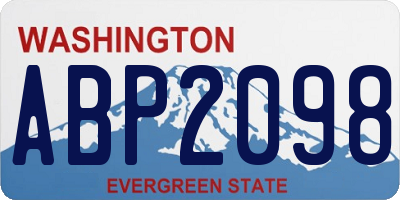 WA license plate ABP2098