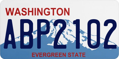 WA license plate ABP2102