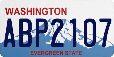 WA license plate ABP2107