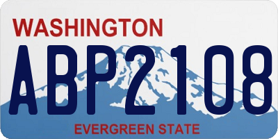 WA license plate ABP2108