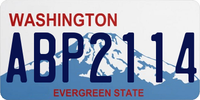 WA license plate ABP2114