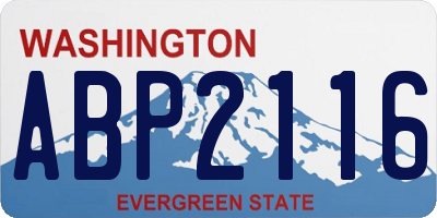 WA license plate ABP2116
