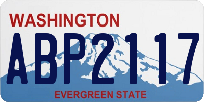 WA license plate ABP2117