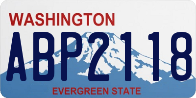 WA license plate ABP2118