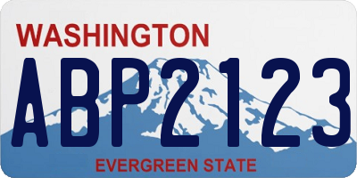 WA license plate ABP2123