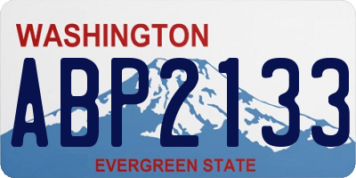 WA license plate ABP2133