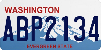 WA license plate ABP2134