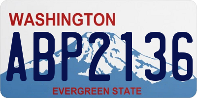 WA license plate ABP2136