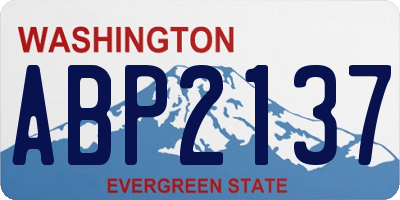 WA license plate ABP2137
