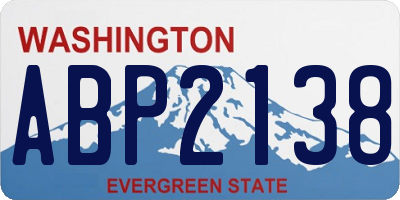WA license plate ABP2138