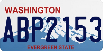 WA license plate ABP2153