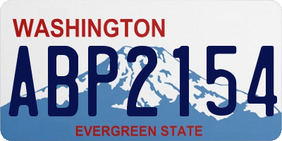 WA license plate ABP2154