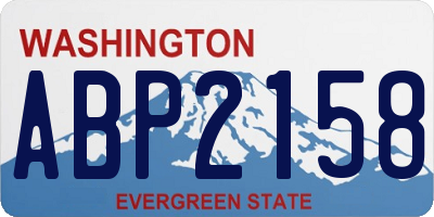 WA license plate ABP2158