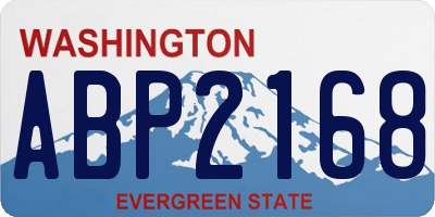 WA license plate ABP2168